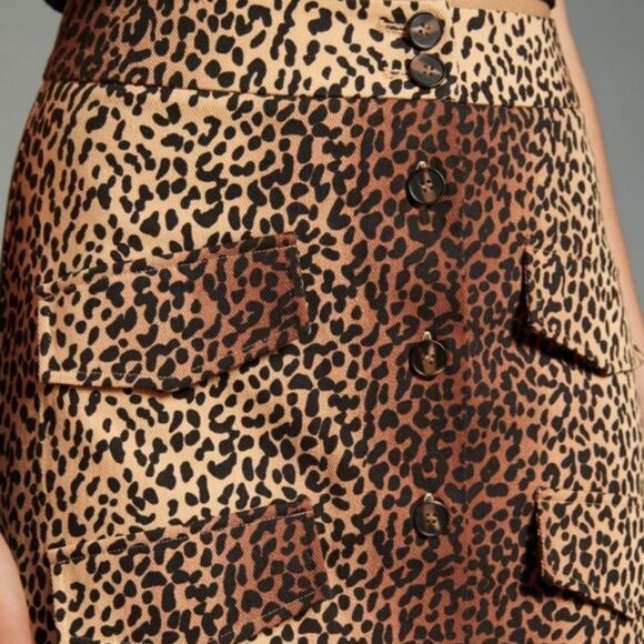 New Anthropologie Animal Print Midi Skirt - Picture 2 of 7